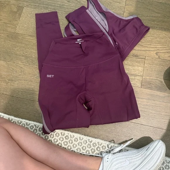 SET Active Plum Striped Knit Sweater set - Picture 4 of 6